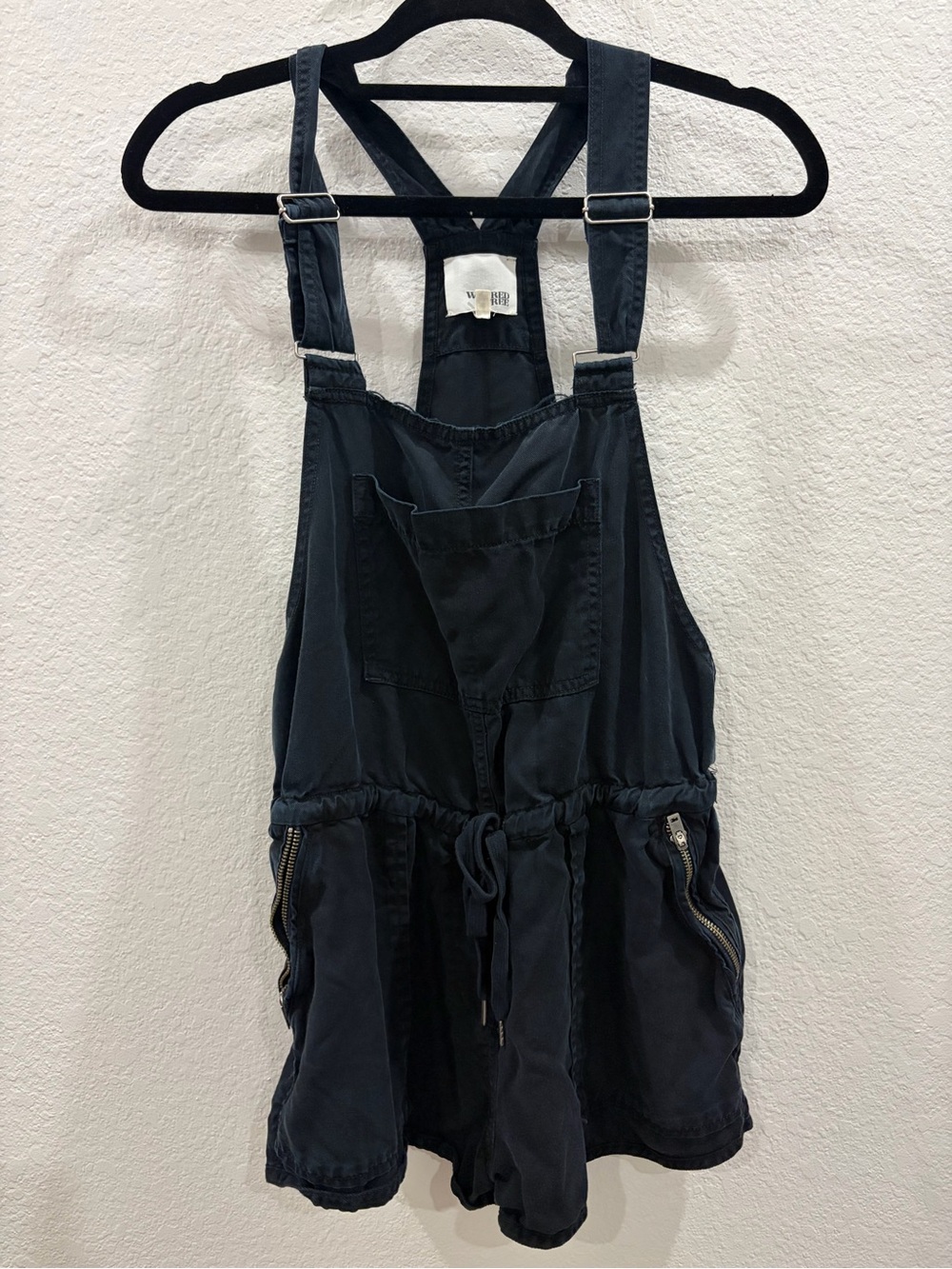 Wilfred Black Adjustable Denim-Style Overall Romper
